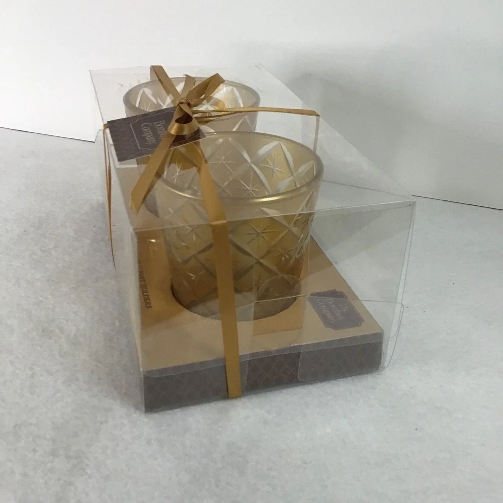 The‎ Bombay Company Set Of Gold Star Etched Tea Light Candle Holders